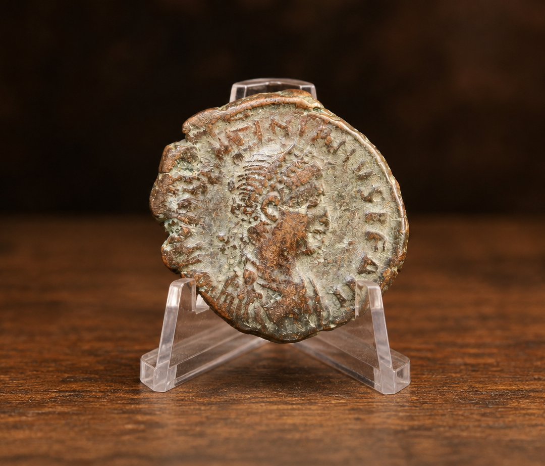 Moeda Romana AE4 de Valentiniano II, Antioquia (378 a 383 d.C.)
