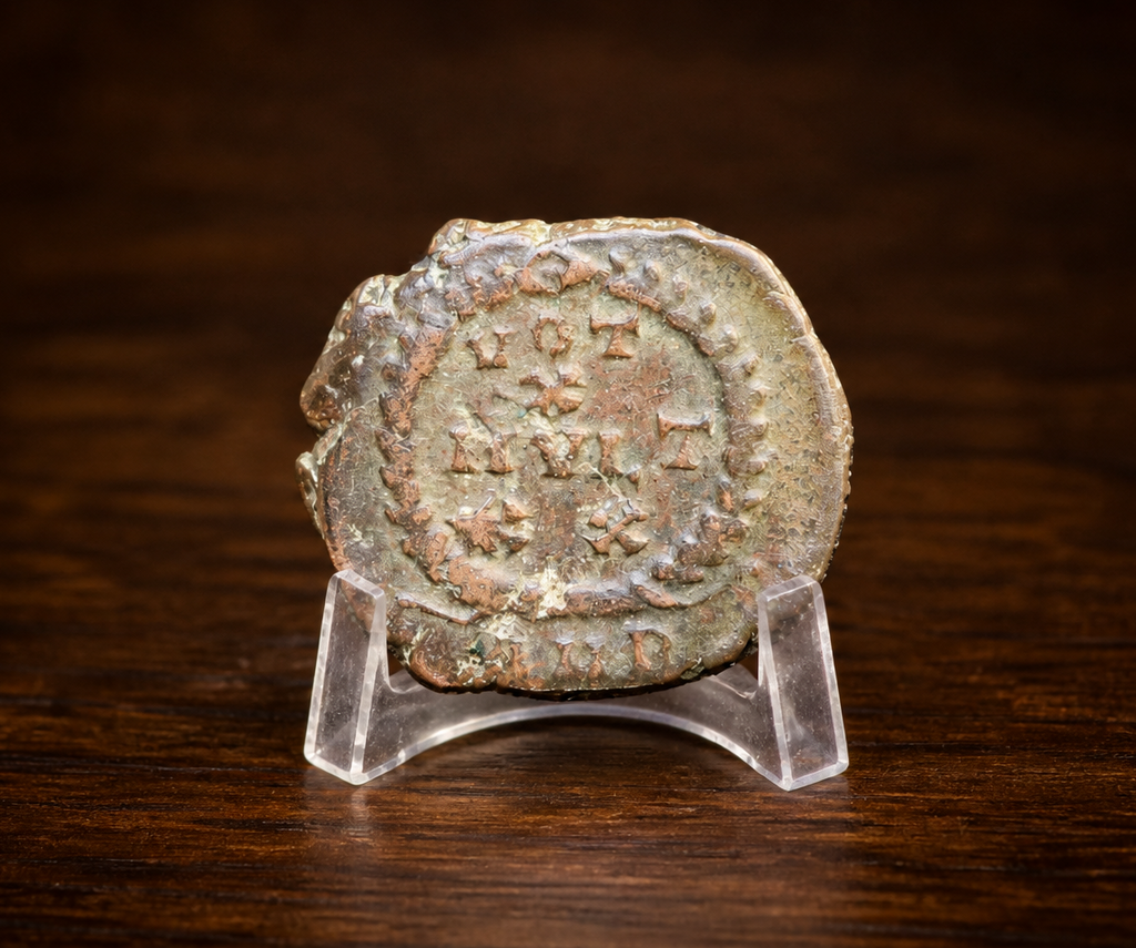 Moeda Romana AE4 de Valentiniano II, Antioquia (378 a 383 d.C.)