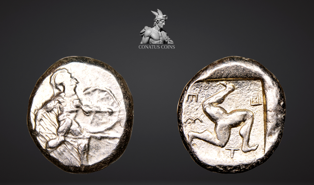 Moeda Grega Stater da Pamphylia, Aspendus (circa 500 aC) Cert. NGC – imagem 1