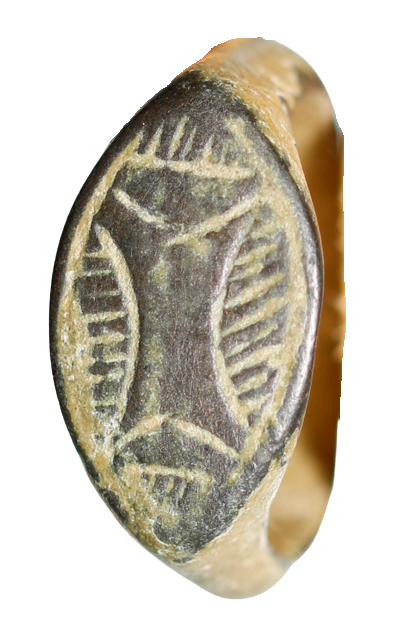 Anel medieval de bronze com (Cerca de 400-700 dC). – imagem 1