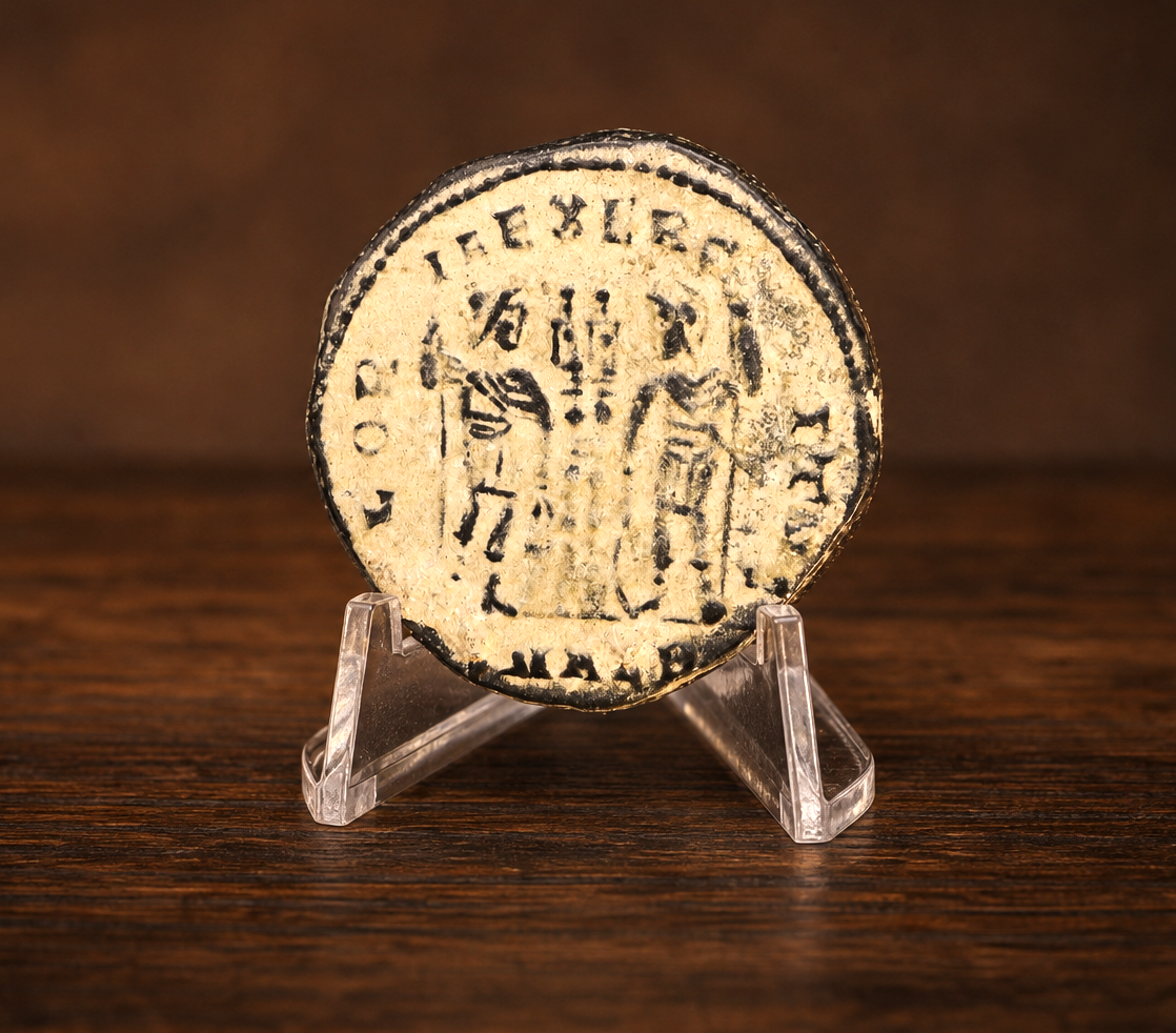 Moeda Romana Fólis Reduzido de Constantino II, Alexandria (330 a 335 d.C.) – imagem 2