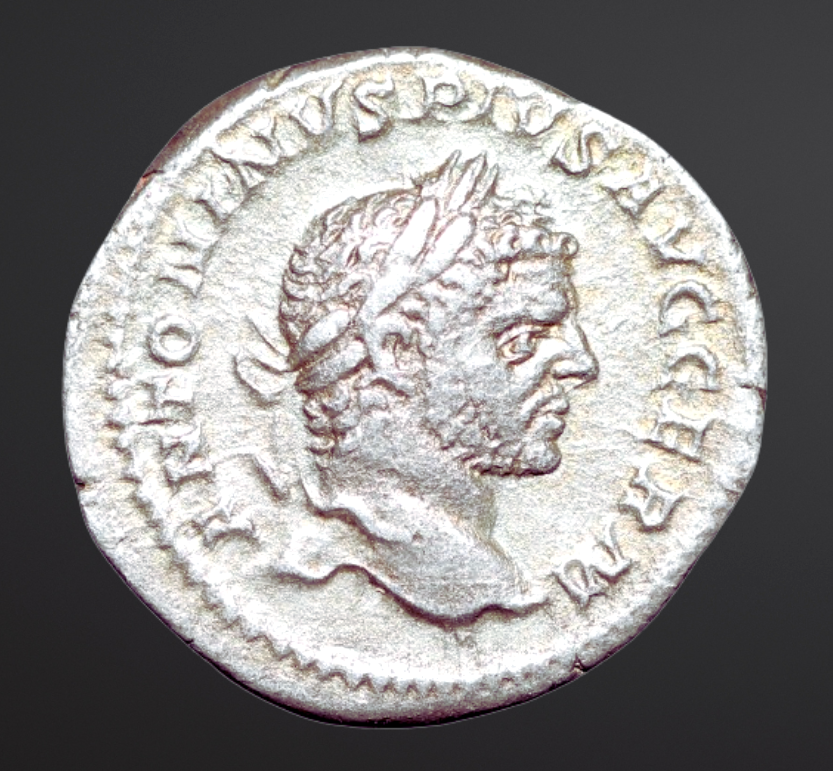 Moeda Romana Denarius de Caracalla (198-217 dC) – imagem 1