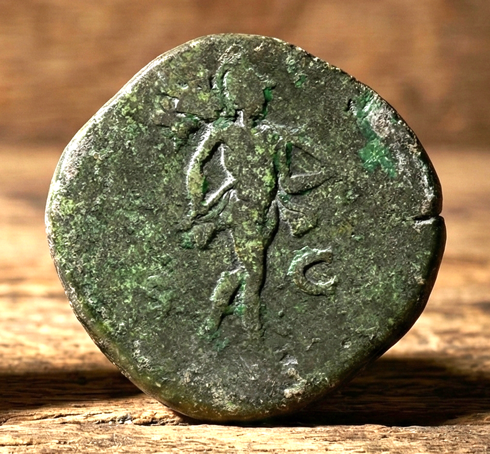 Moeda Romana Sestertius de Antoninus Pius (138–161 dC) – imagem 2