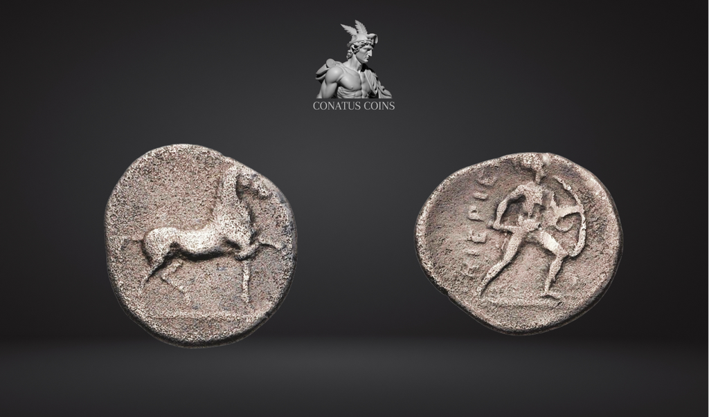 Moeda Grega Extremamente Rara Obol da Tessália, Kierion (circa 350-325 aC. – imagem 1