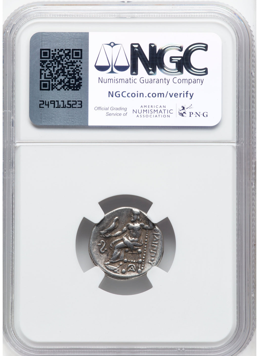 Moeda Grega Dracma de Filipe III Arridaeus (323-317 a.C.) Certificada NGC. – imagem 2