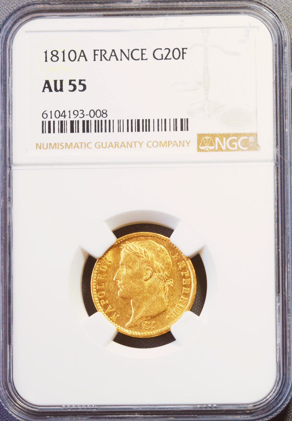 Moeda francesa escassa 20 francos (ouro) de Napoleão Bonaparte como Imperador da França (1804-1814; 1815) – imagem 4