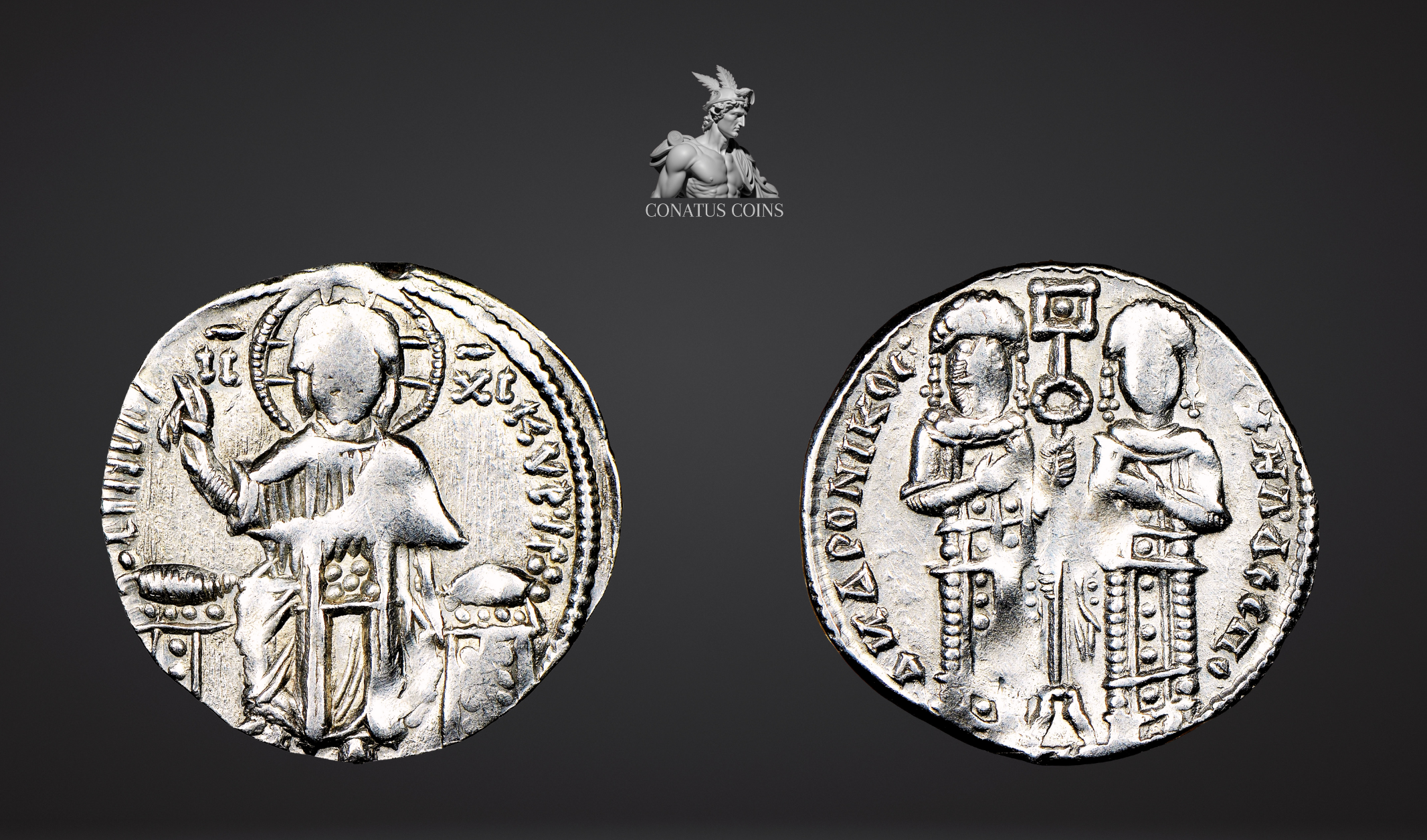 Moeda Bizantina de Andronicus II Palaeologus e Michael IX (1294-1320 dC) – imagem 1