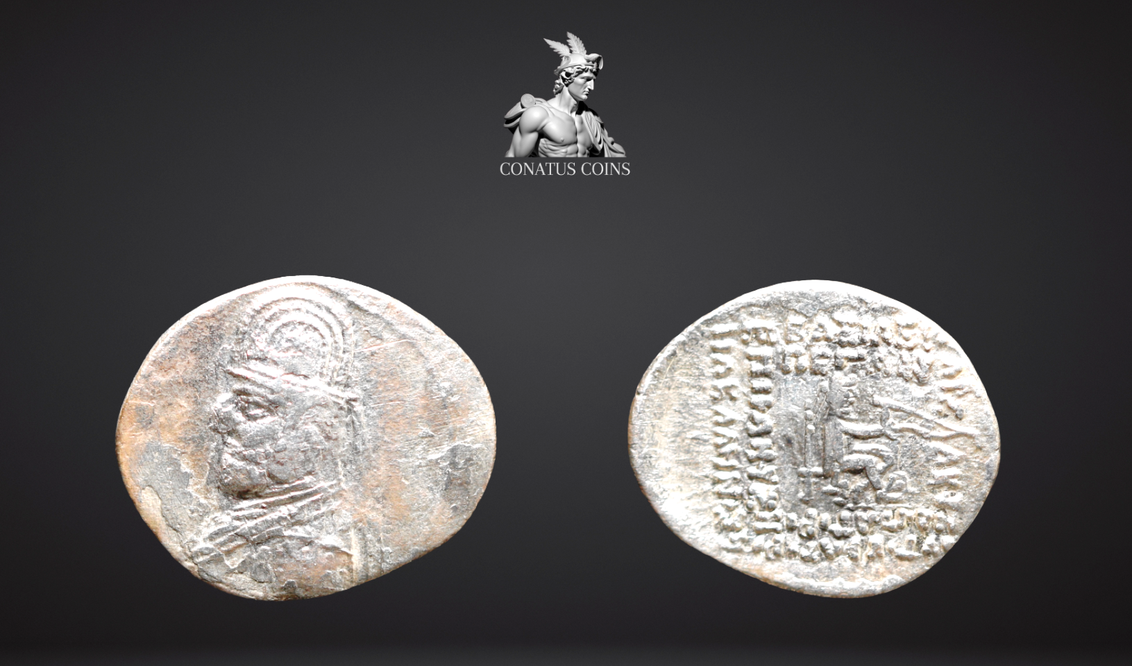 Moeda Grega Dracma do Reino Parta, Mitrídates III (87-79 a.C.) – imagem 1