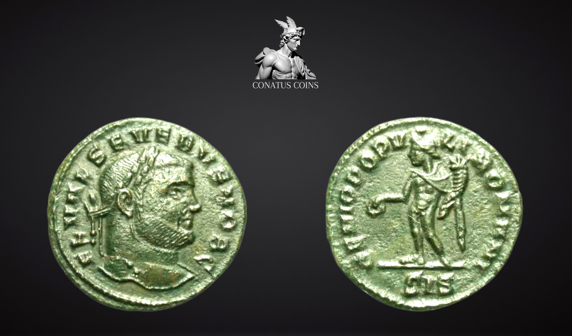 Moeda Romana Quarter Folis de Severus II como César (305-306 dC) – imagem 1