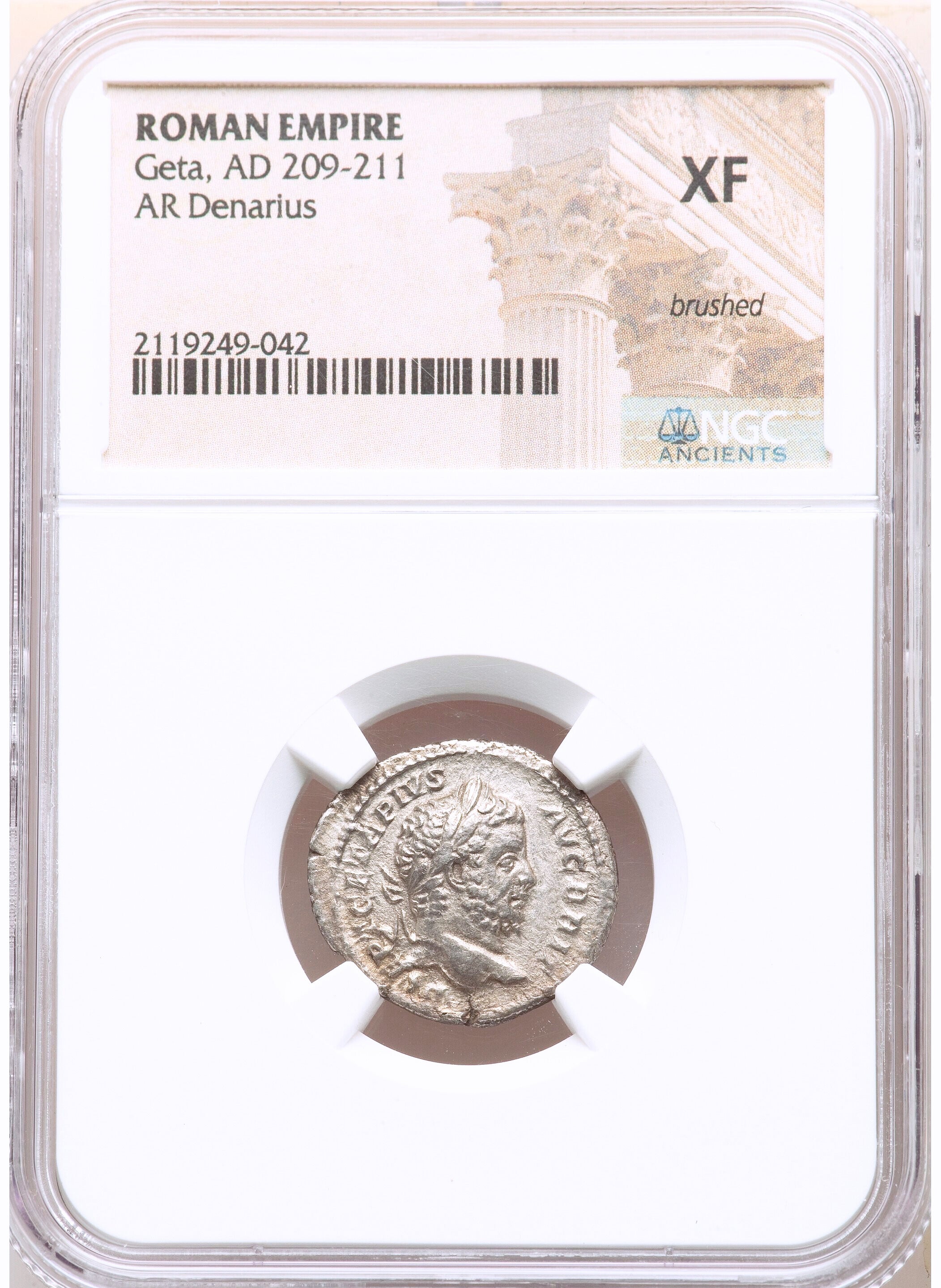 Moeda Romana Denarius raro de Geta (Augusto, 209-212 dC) – imagem 4
