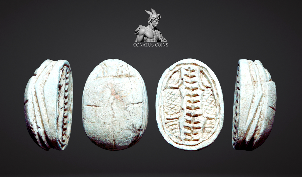 Artefato Egípcio Raro Escaravelho de Esteatite (circa 1400 aC) – imagem 1