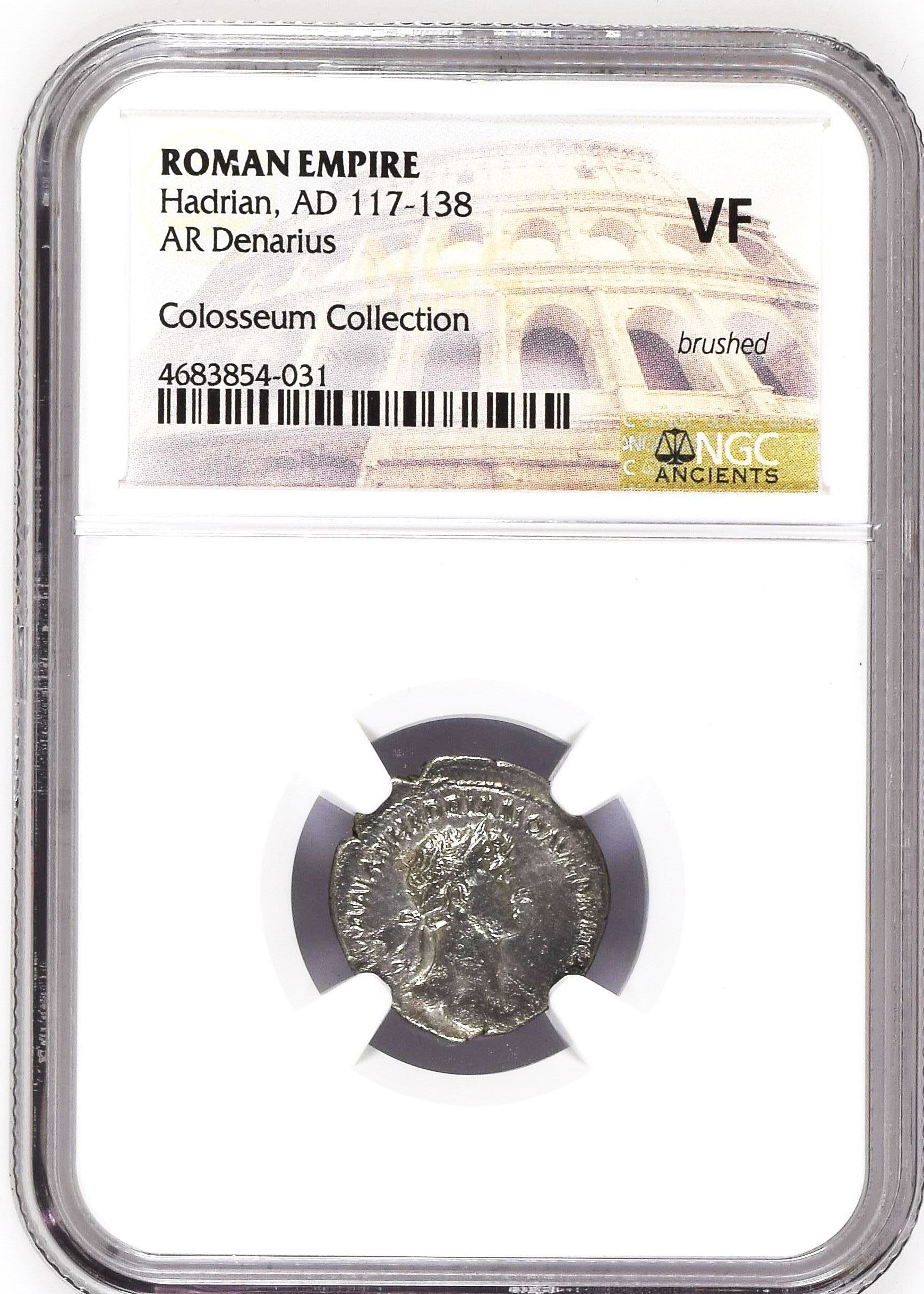 Moeda Romana Escassa Denarius de Hadrian (117 dC) – imagem 2
