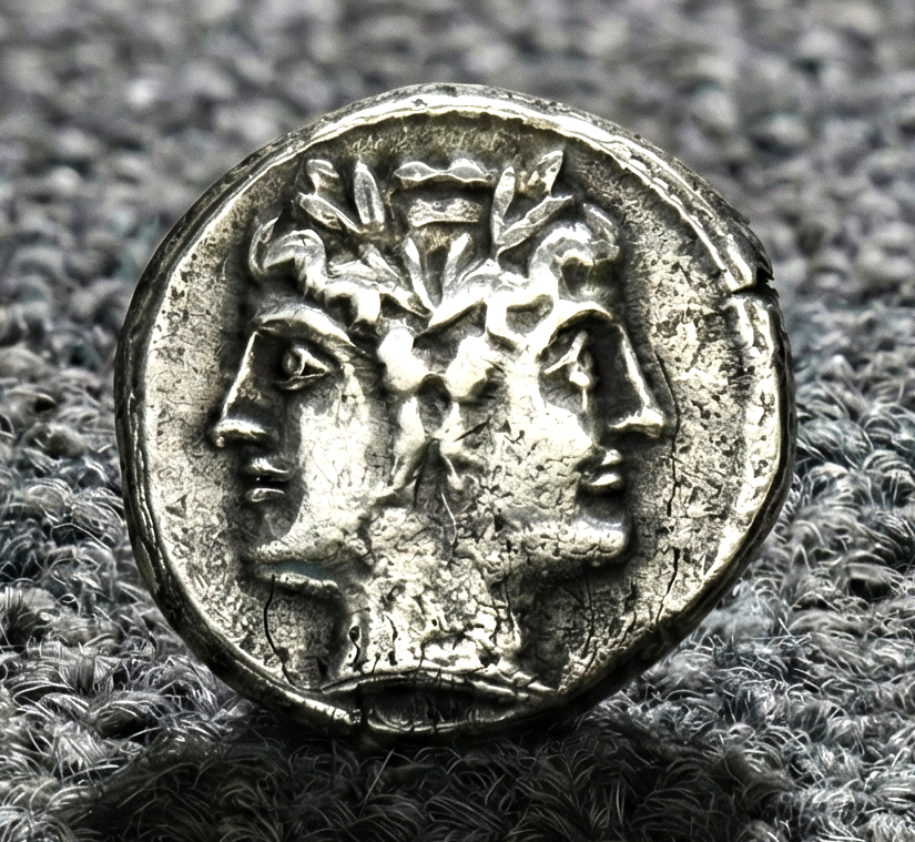 Moeda Romana Republicana Quadrigatus (c. 225–212 aC) – imagem 1