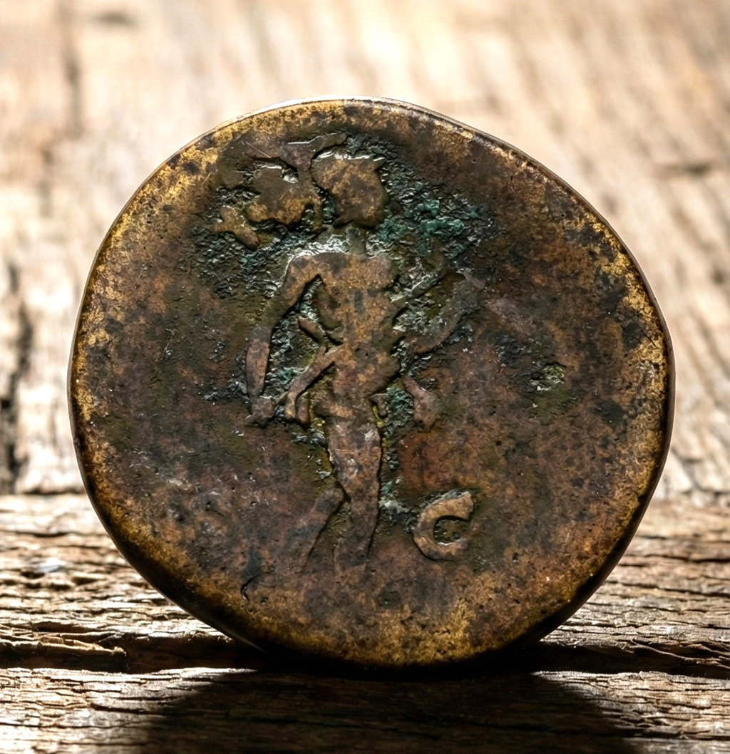 Moeda Romana Sestertius de Antoninus Pius (138–161 dC) – imagem 2