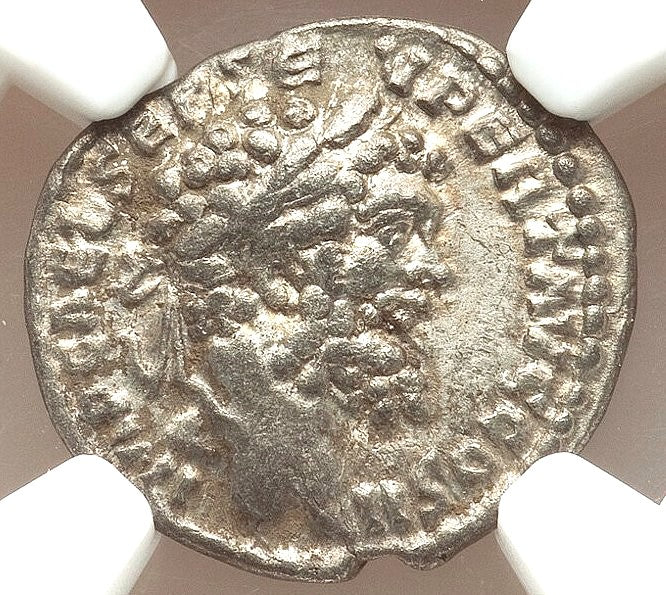 Moeda Romana escasso Denarius de Septimius Severus (193-211 dC) – imagem 1