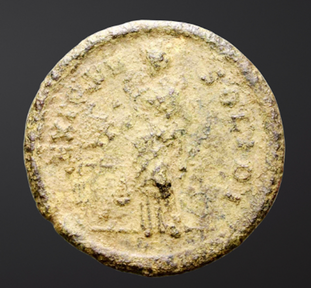 Moeda Romana Raríssima com três imperadores (402-408 dC) – imagem 2