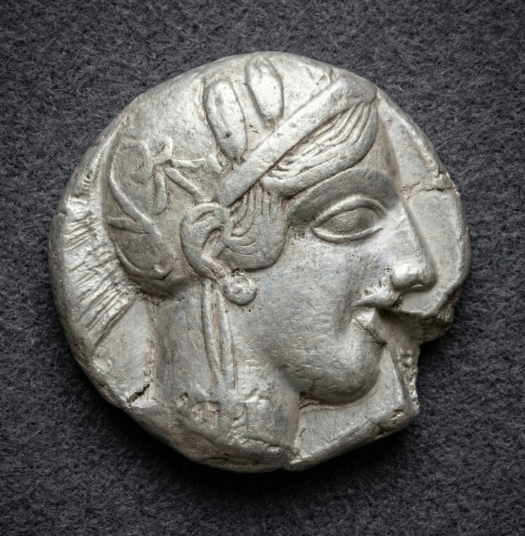 Moeda Grega Tetradracma de Atenas (440–404 aC) – imagem 2