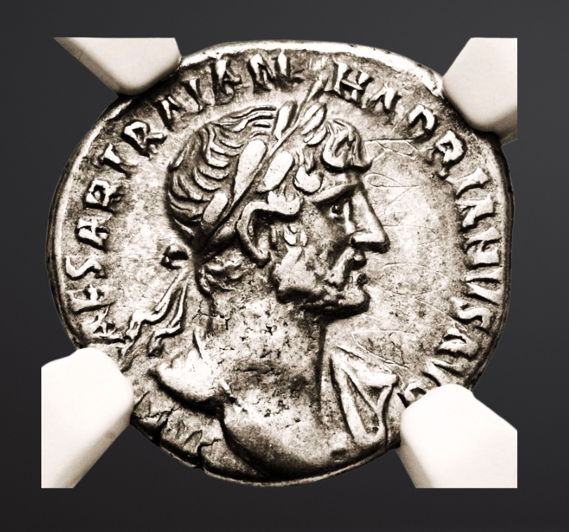 Moeda Romana Escassa Denarius de Hadrian (119 dC) – imagem 2
