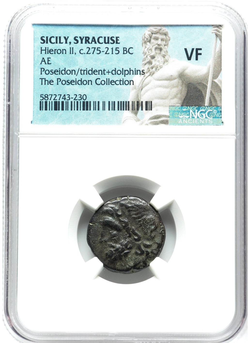 Moeda Grega Litra da Sicília, Siracusa. Hieron II (ca. 275-215 aC). – imagem 1