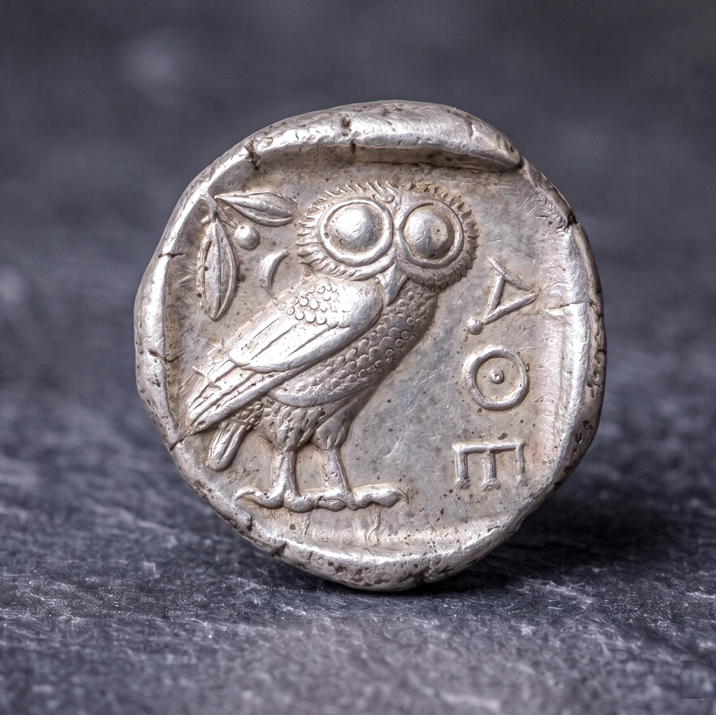 Moeda Grega Tetradracma de Atenas, Ática ca. 454-404 aC – imagem 2