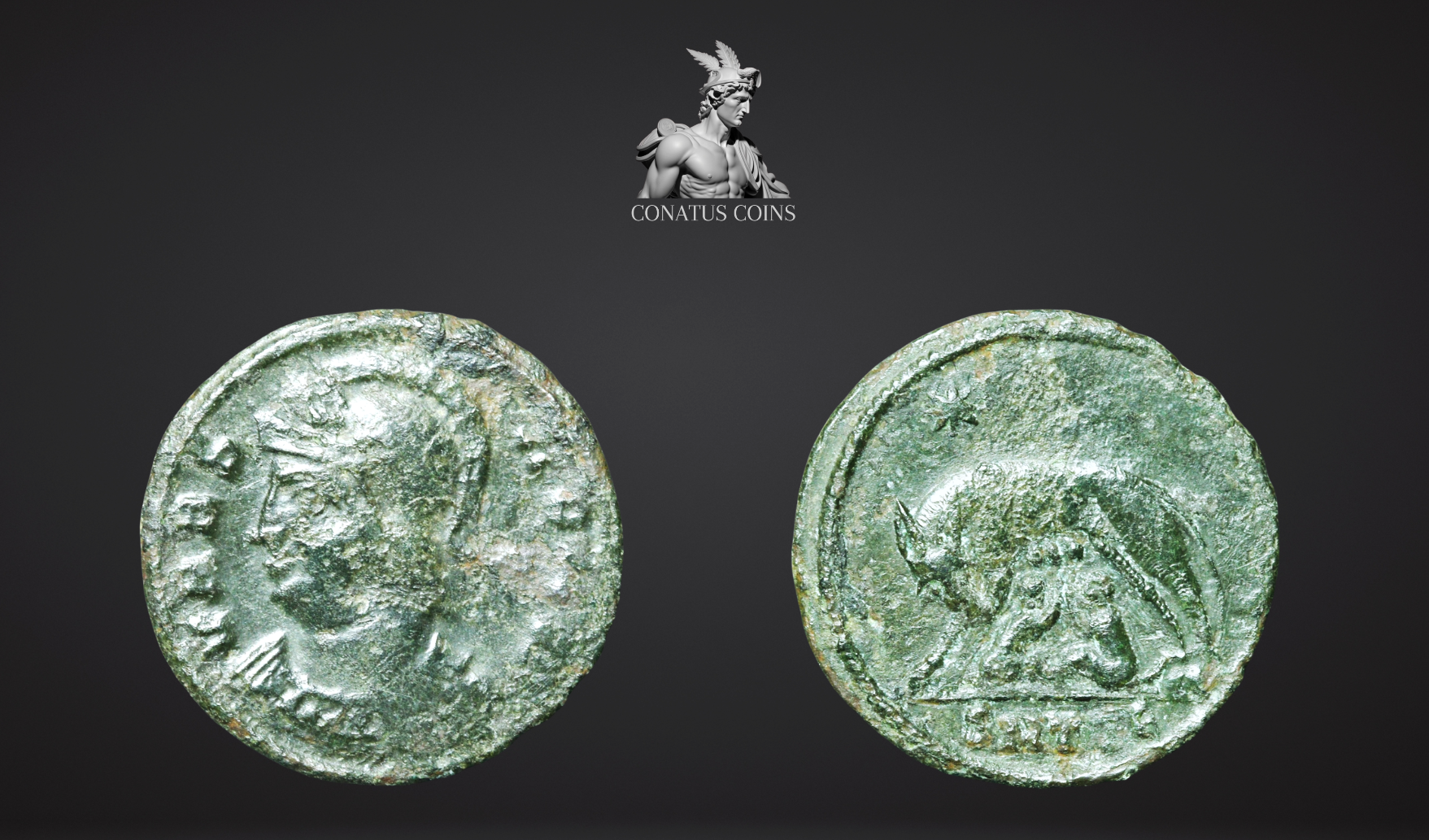 Moeda Romana Comemorativa URBS ROMA (330–333 dC) – imagem 2