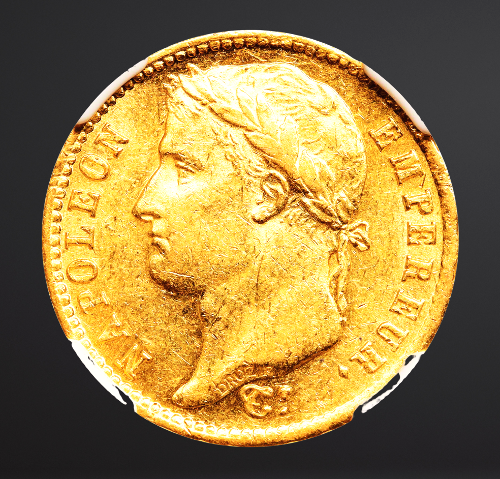 Moeda francesa escassa 20 francos (ouro) de Napoleão Bonaparte como Imperador da França (1804-1814; 1815) – imagem 1