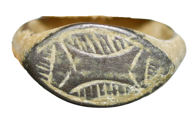 Anel medieval de bronze com (Cerca de 400-700 dC). – imagem 3