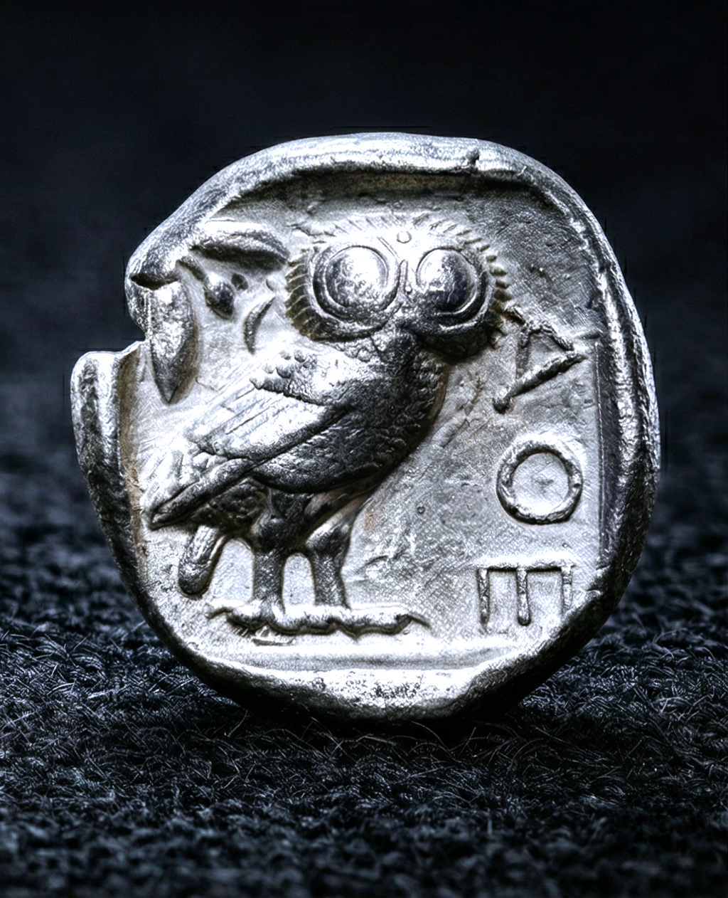 Moeda Grega Tetradracma da Attica Atenas - 440-404 aC. – imagem 2