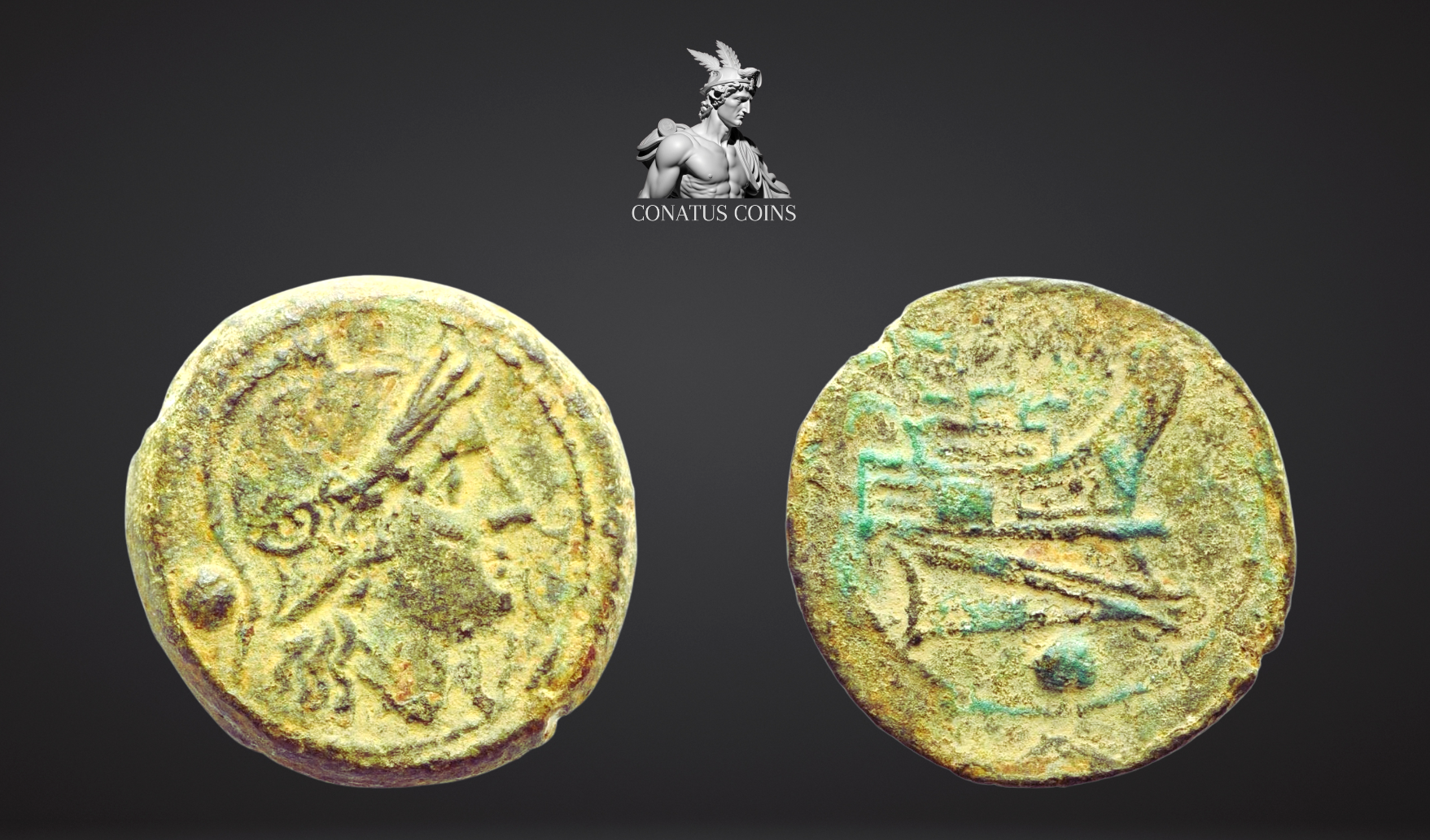 Moeda Romana rara Úncia Republicana (215–212 a.C.) – imagem 1