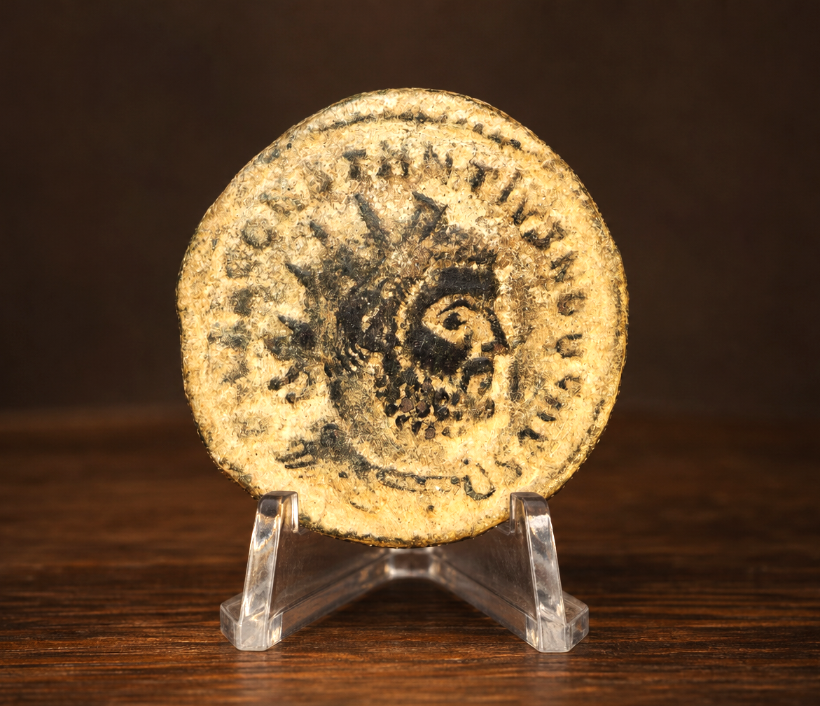 Moeda Romana Radiado de Bronze de Constâncio I Cloro, Cízico (295 a 299 d.C.) – imagem 1