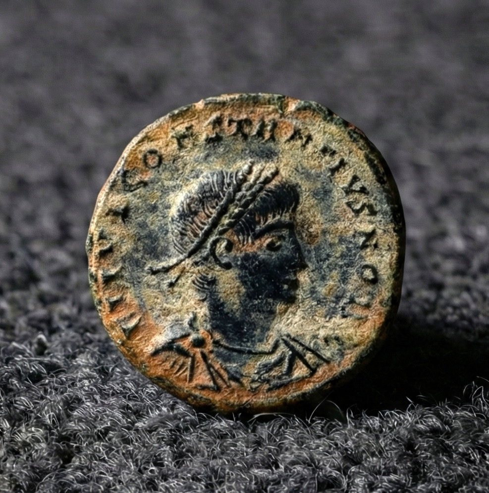 Moeda Romana nummus de Constantius II Caesar (AD 324–337) – imagem 1