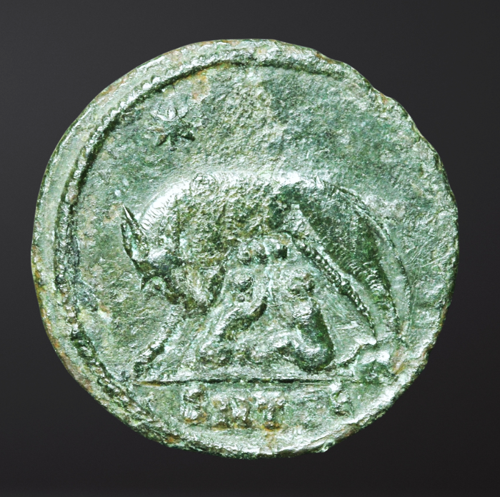 Moeda Romana Comemorativa URBS ROMA (330–333 dC) – imagem 1