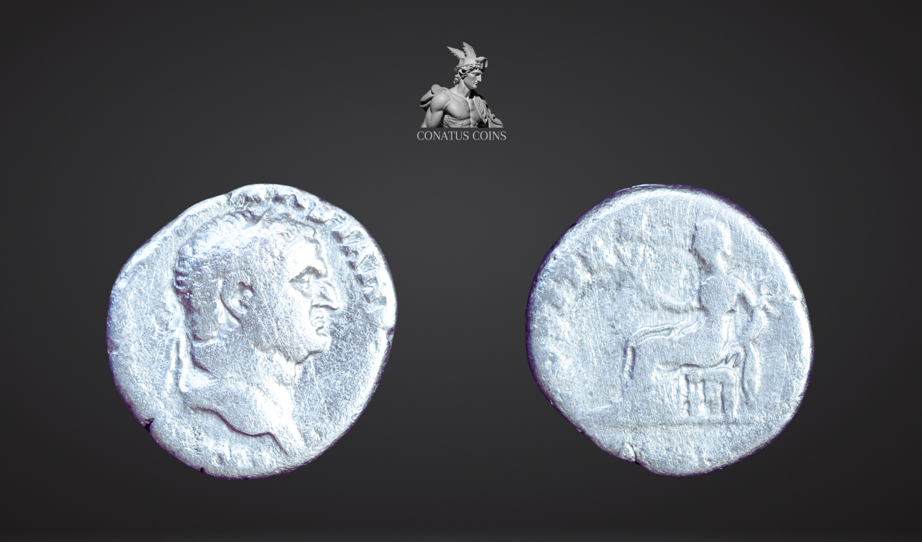 Moeda Romana Denarius de Vespasian (69-79 dC) – imagem 1