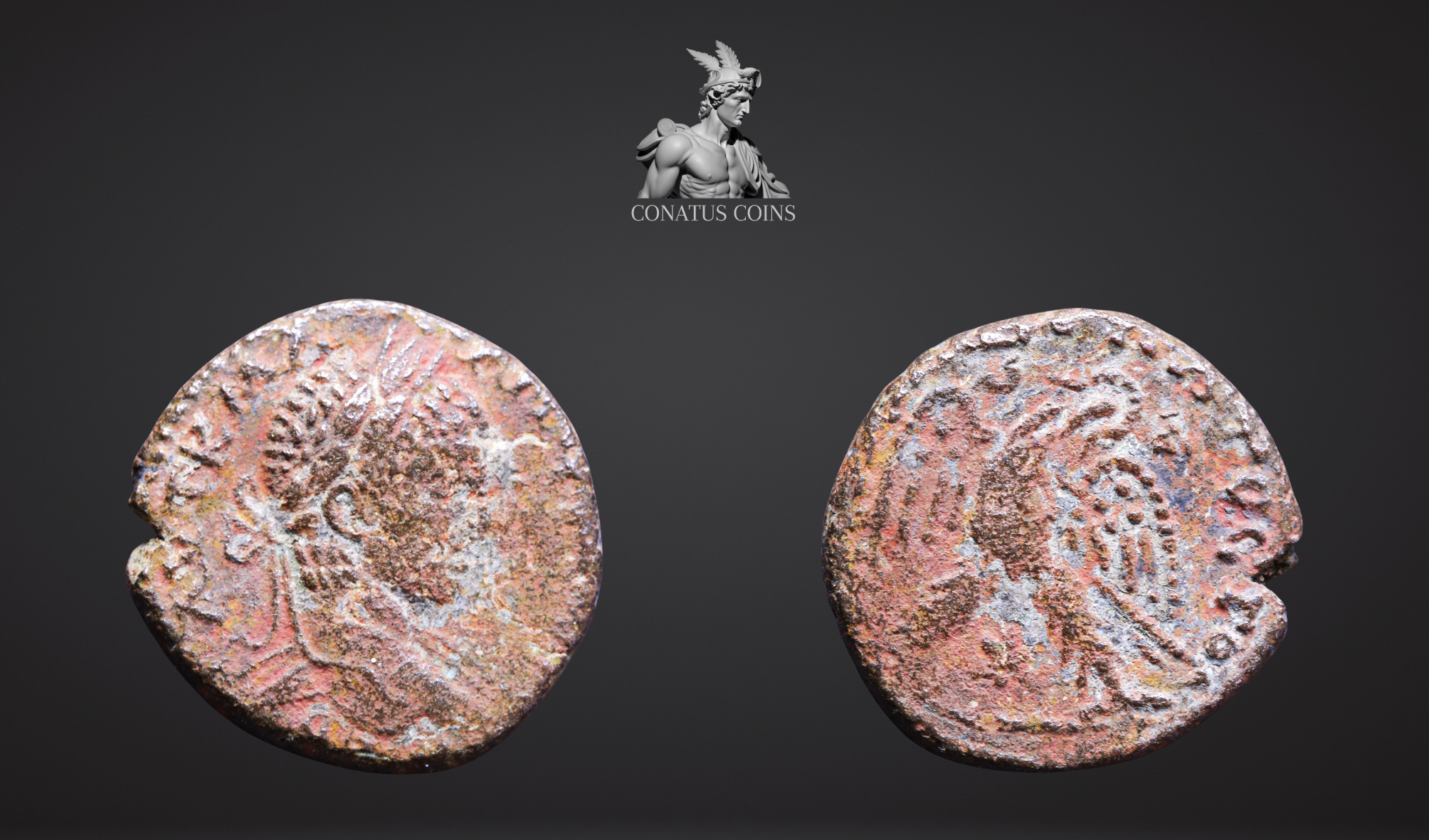 Moeda Romana Raríssima Provincial de Elagabalus (219 dC) – imagem 1