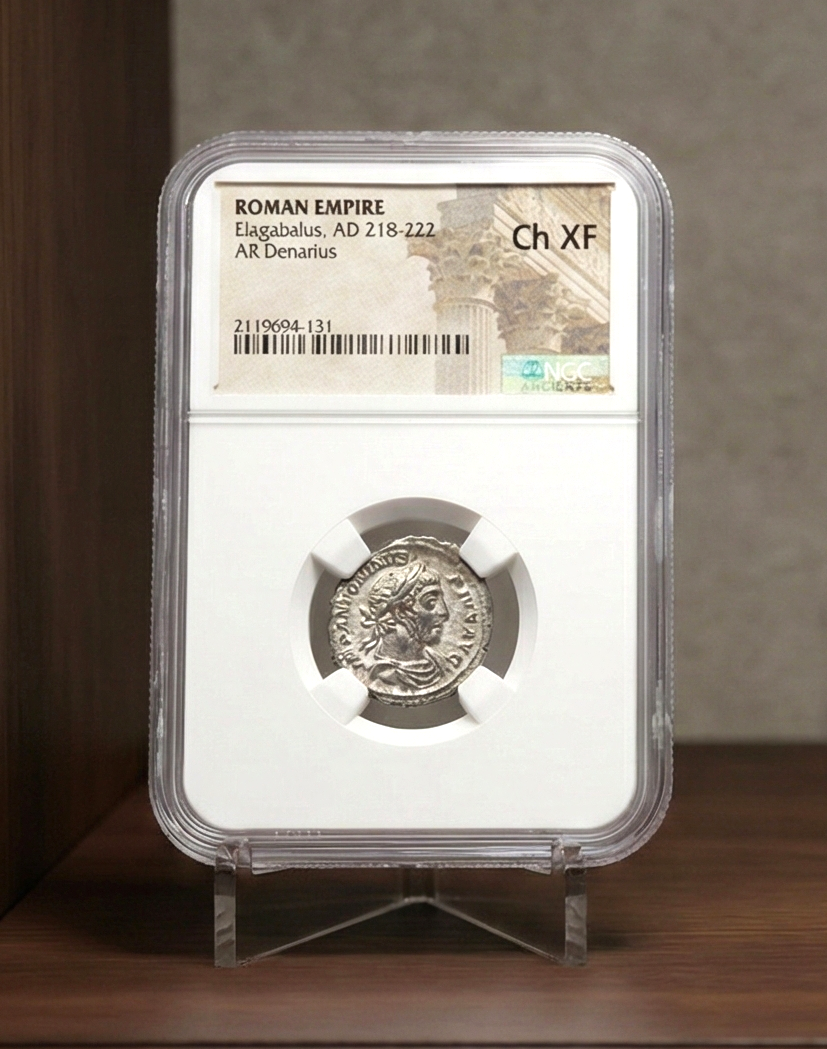 Moeda Romana Denarius de Elagabalus (218–222 dC) – imagem 3