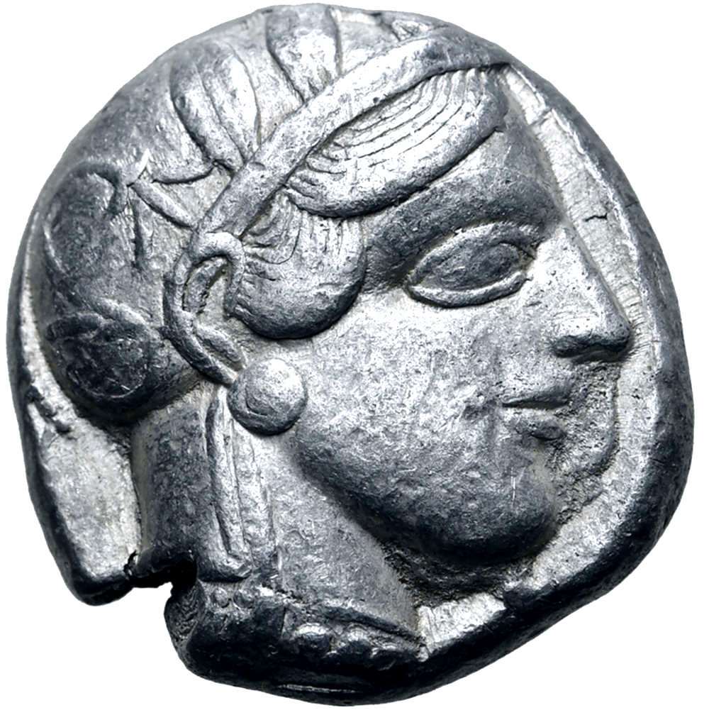 Moeda Grega Tetradracma da Attica Atenas - 440-404 aC. – imagem 3