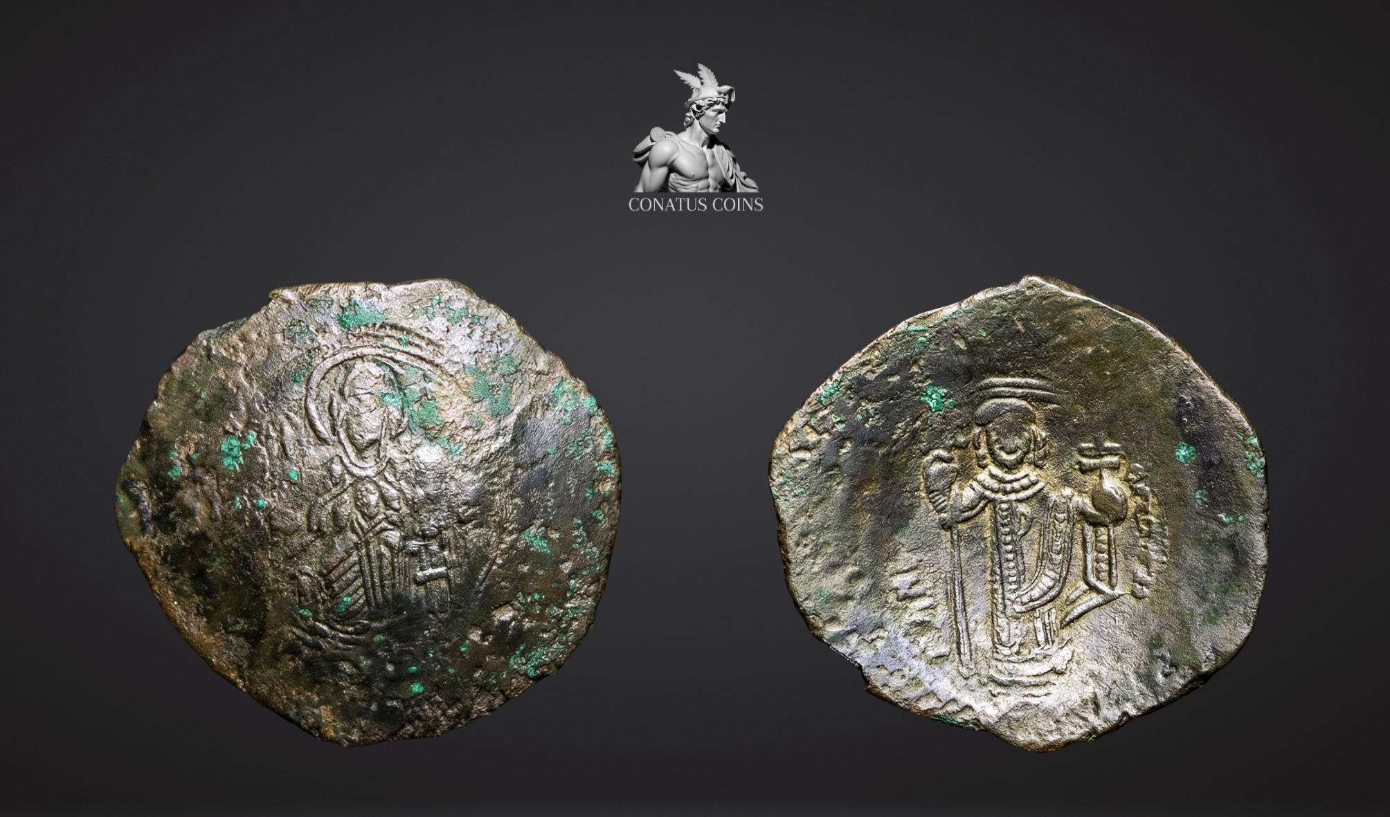 Moeda Bizantina Aspron de Manuel I Comnenus (1143–1180) – imagem 1
