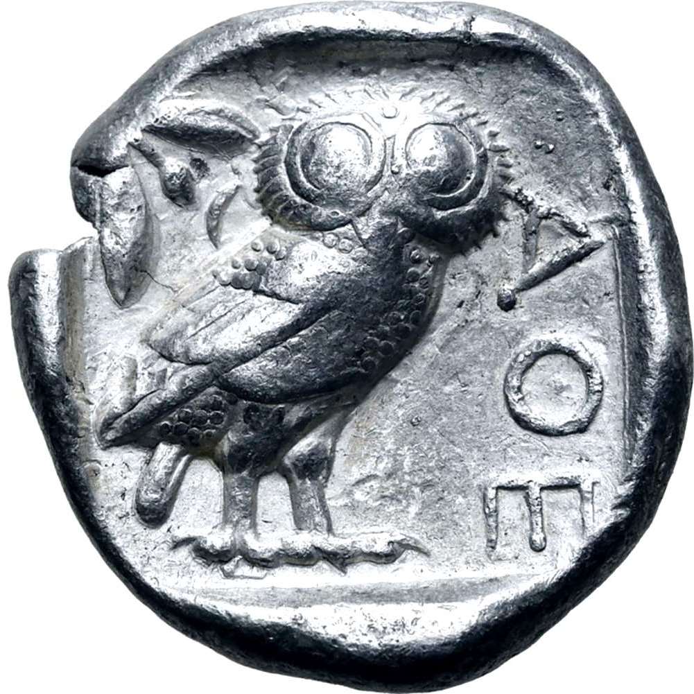 Moeda Grega Tetradracma da Attica Atenas - 440-404 aC. – imagem 4