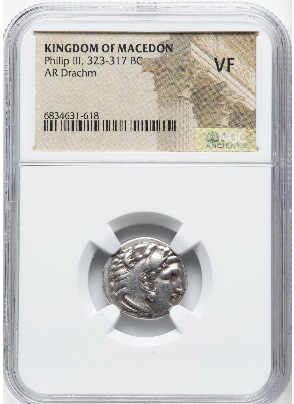 Moeda Grega Dracma de Filipe III Arridaeus (323-317 a.C.) Certificada NGC. – imagem 3
