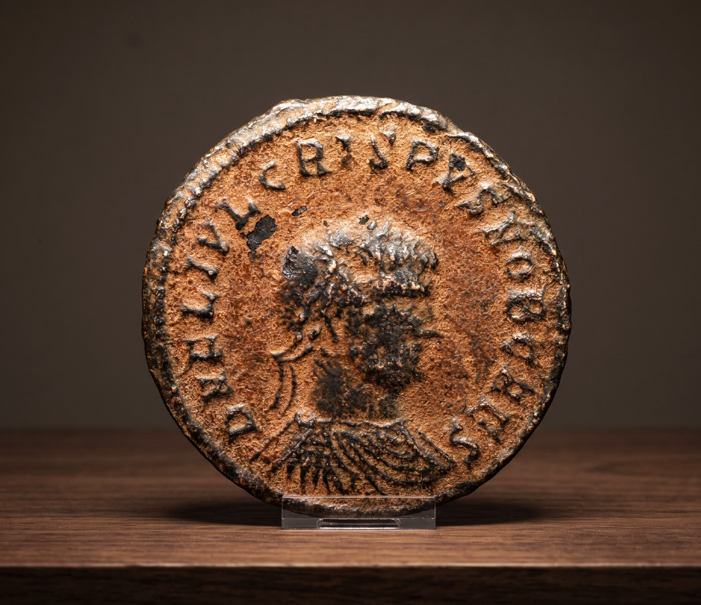 Moeda Romana Rara Follis de Crispus (317-326 dC) – imagem 1
