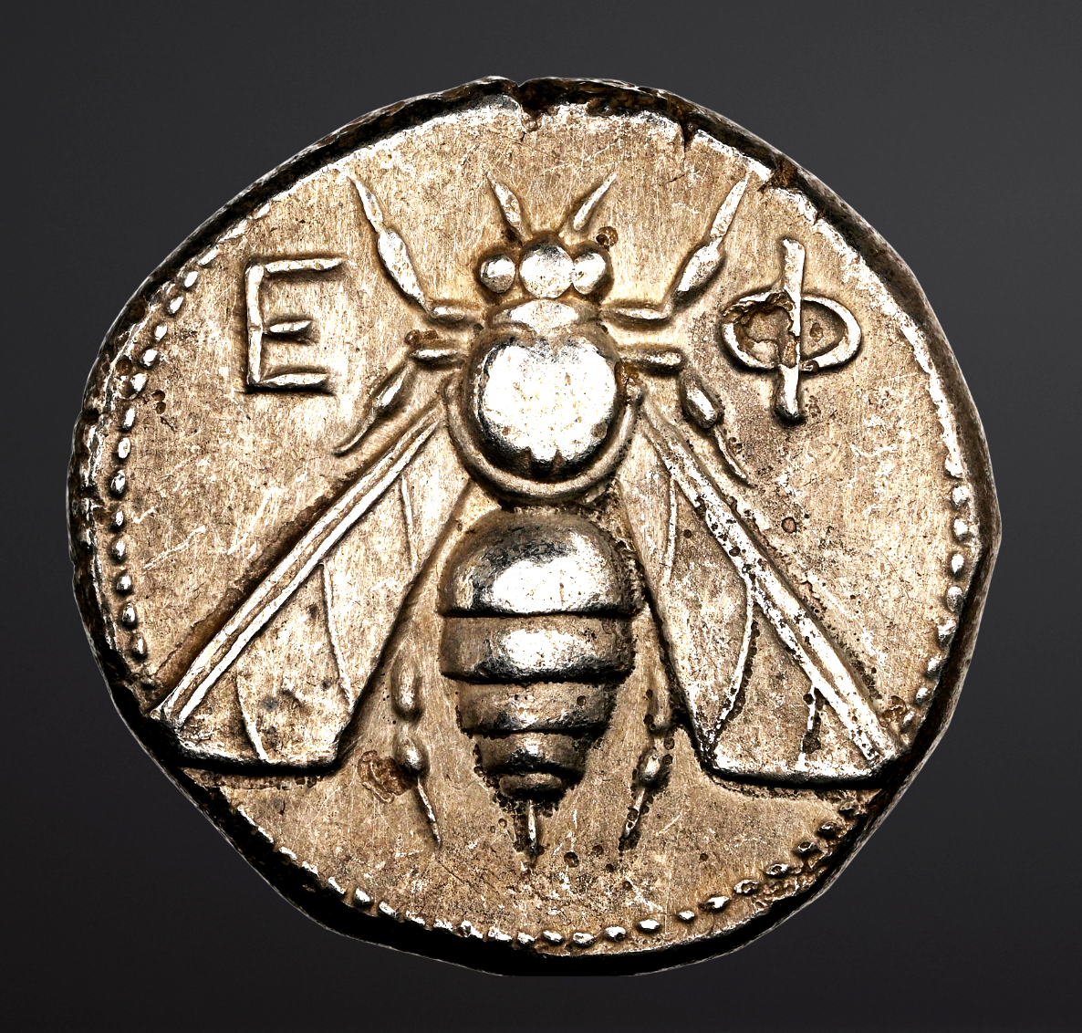 Moeda Grega Escassa Tetradracma de Prata da Jônia, Ephesus (Ca. 350-340 aC) certificada NGC XF – imagem 1