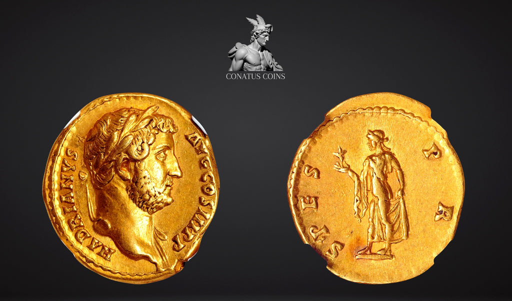 Moeda Romana Aureus de Hadrian (117-138 dC) certificada NGC. – imagem 5