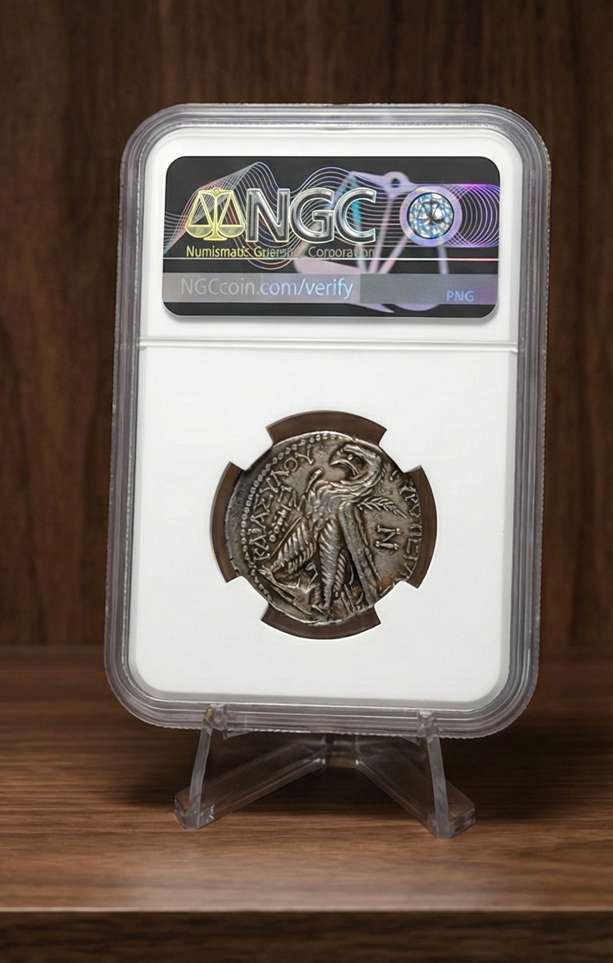 Moeda Fenícia Shekel de Tiro (126/5 a 67/68 dC) Certificada NGC XF – imagem 2