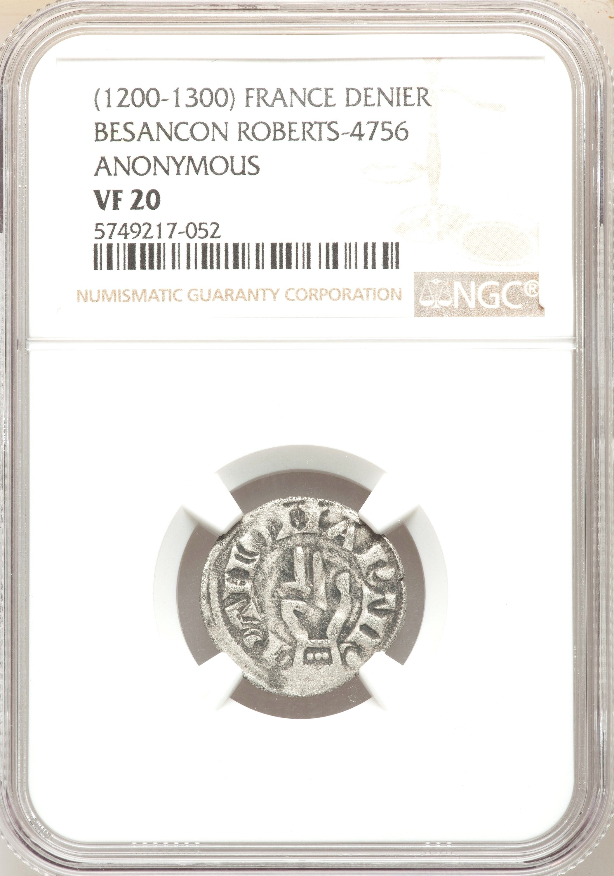 Moeda das Cruzadas Denário Francês Feudal - Sto Estevâo Martir (1200-1300 dC) – imagem 3