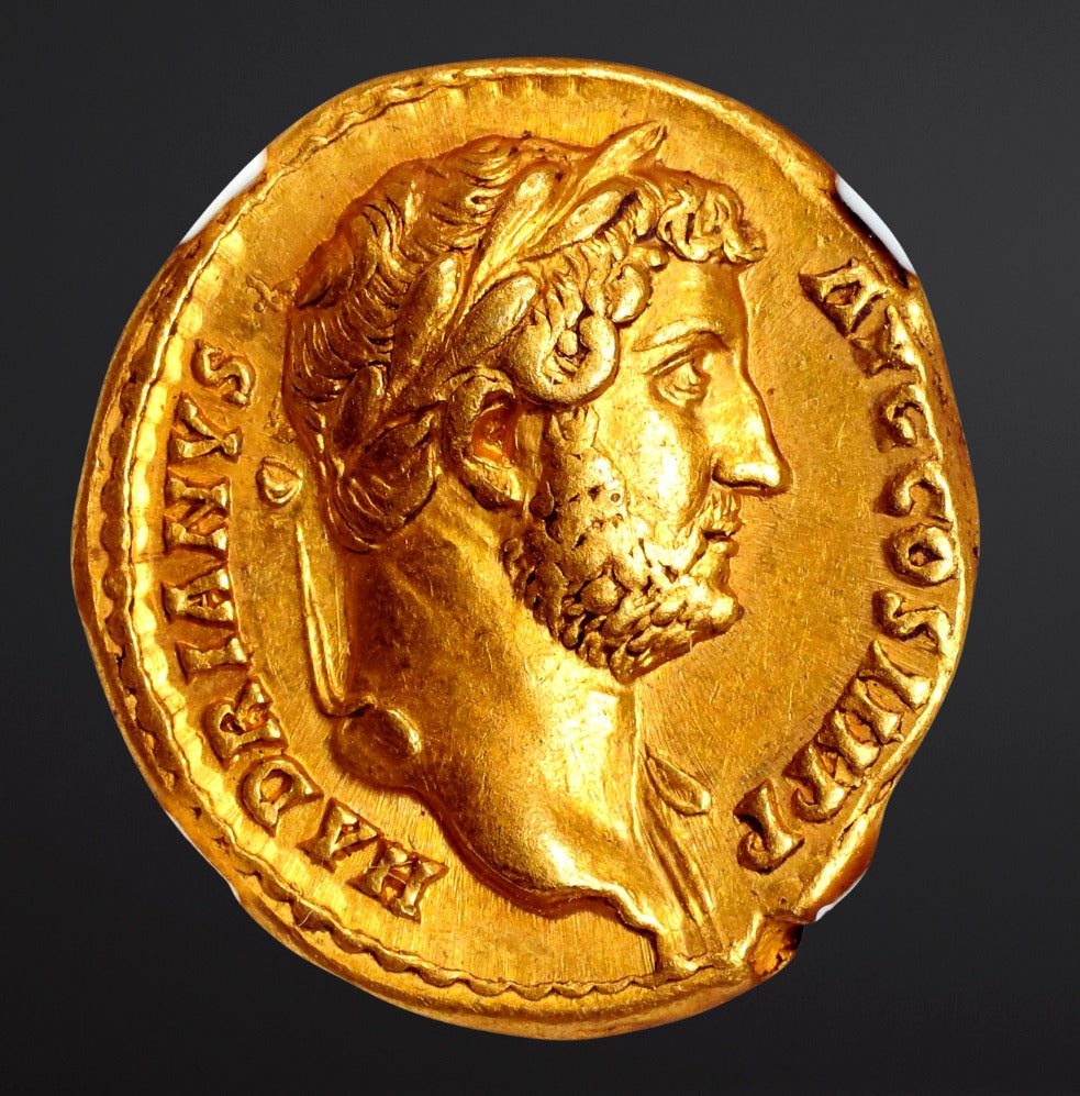Moeda Romana Aureus de Hadrian (117-138 dC) certificada NGC. – imagem 1