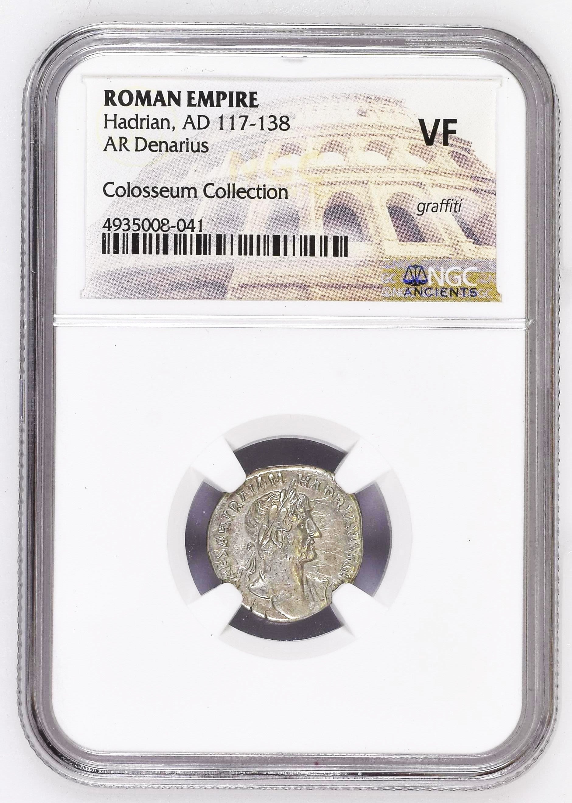 Moeda Romana Escassa Denarius de Hadrian (119 dC) – imagem 4