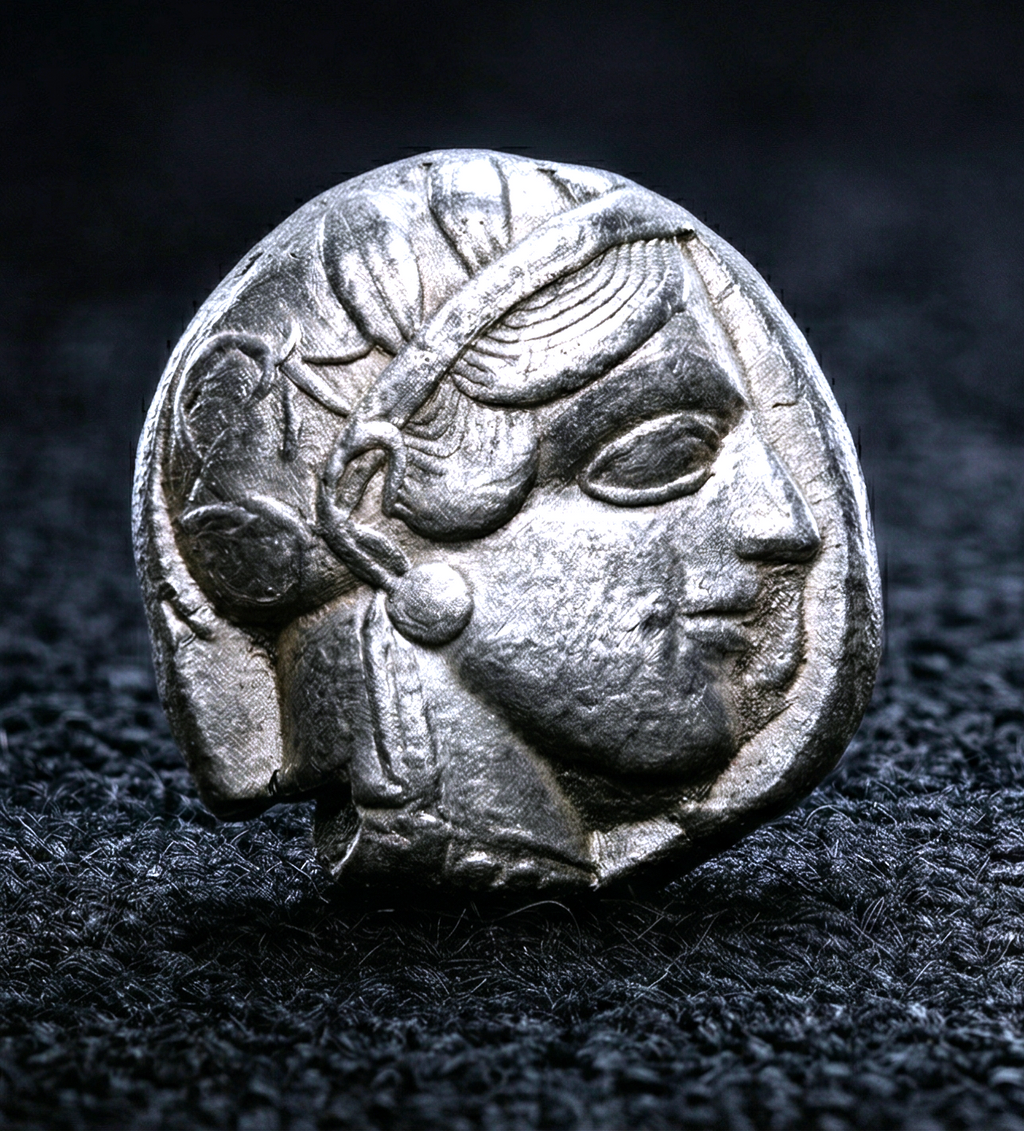 Moeda Grega Tetradracma da Attica Atenas - 440-404 aC. – imagem 1