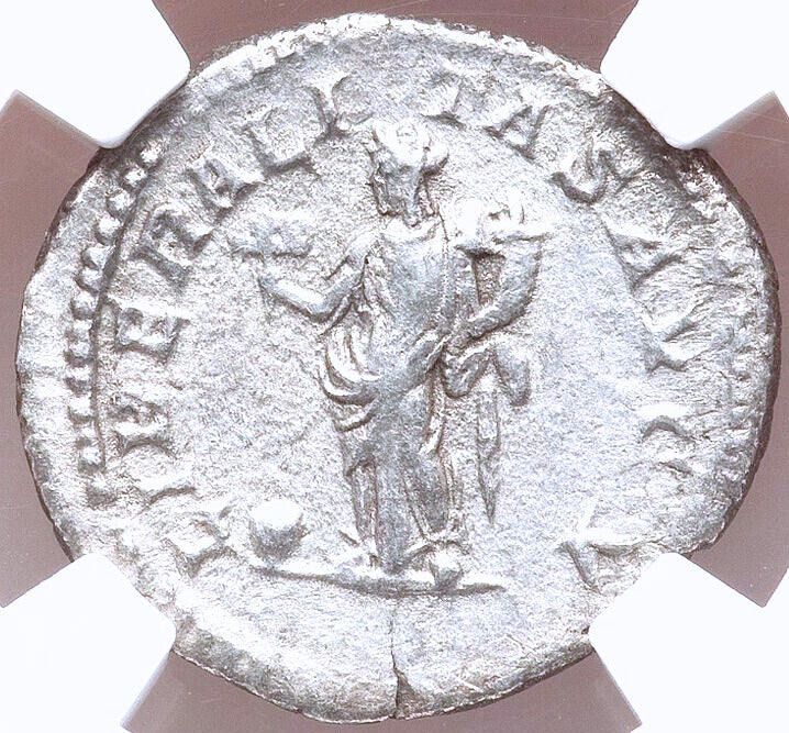 Moeda Romana Denarius raro de Geta (Augusto, 209-212 dC) – imagem 2