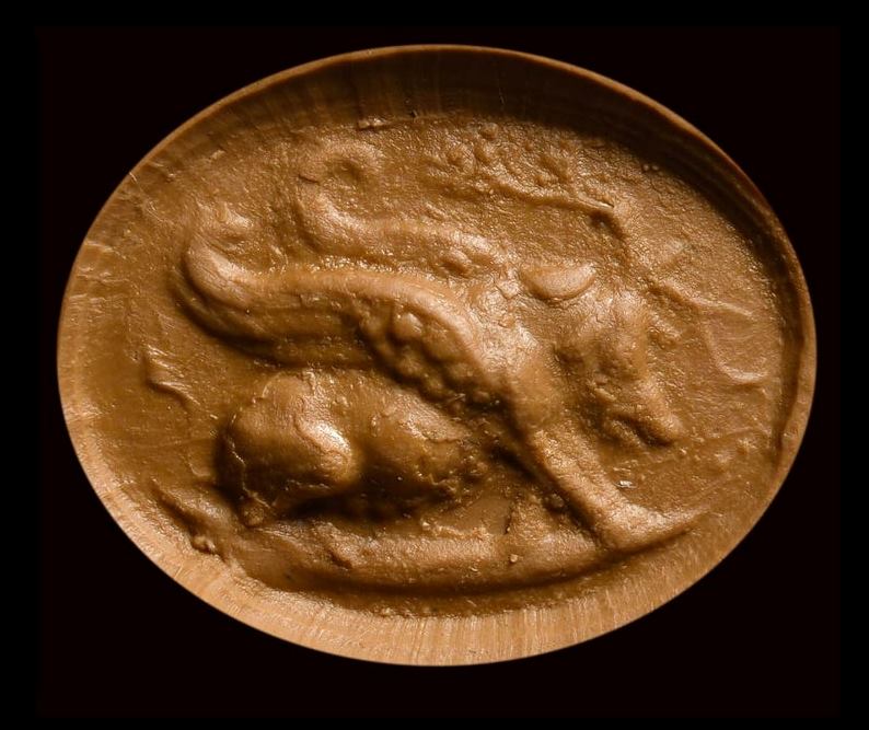 Artefato Raro entalhe em vidro romano (100-200 dC). – imagem 2