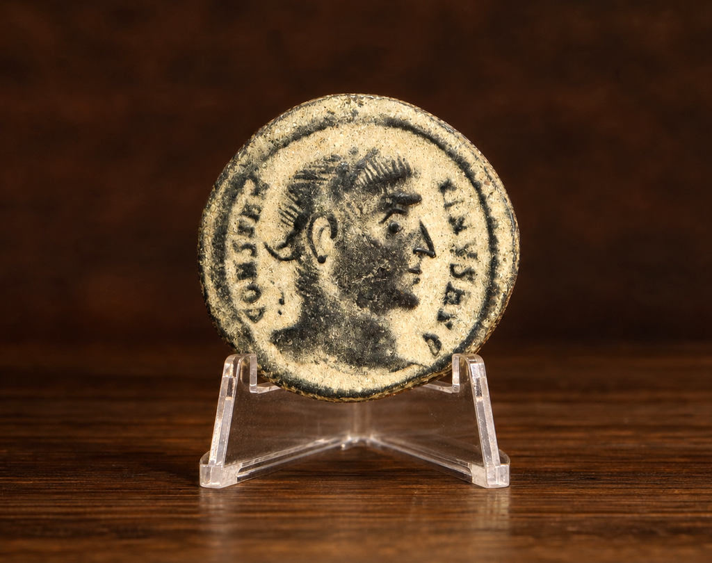 Moeda Romana Fólis de Constantino I, Cízico (324–325 d.C.) – imagem 1